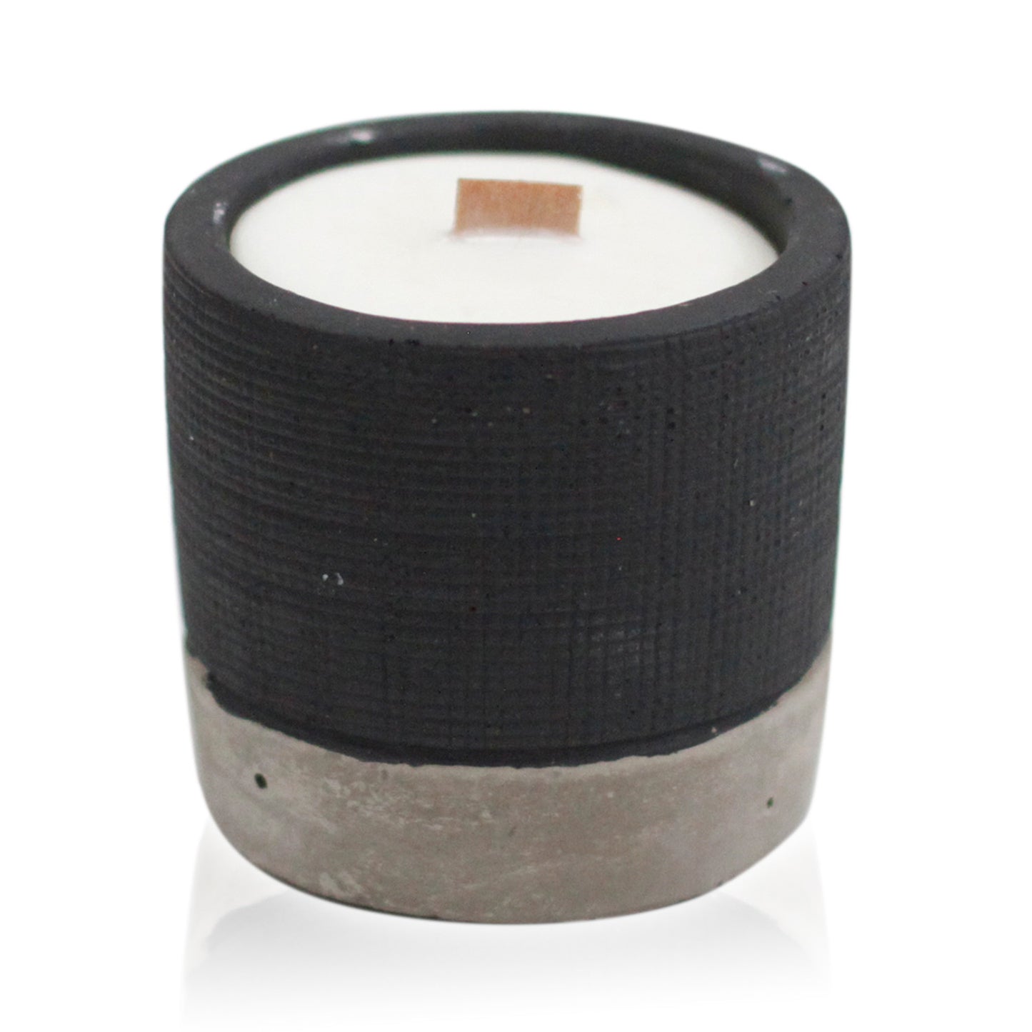 Pot Concrete Soy Woodwick Candle - Black - Brandy Butter