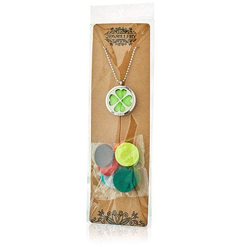 Aromatherapy Jewellery Necklace - Four Leaf Clover 30mm