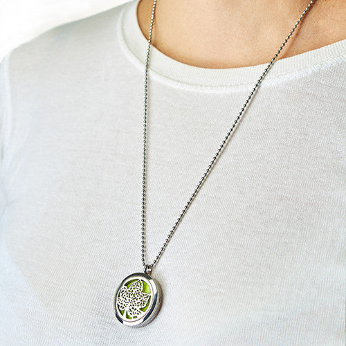 Aromatherapy Jewellery Necklace - Diamonds Heart 30mm