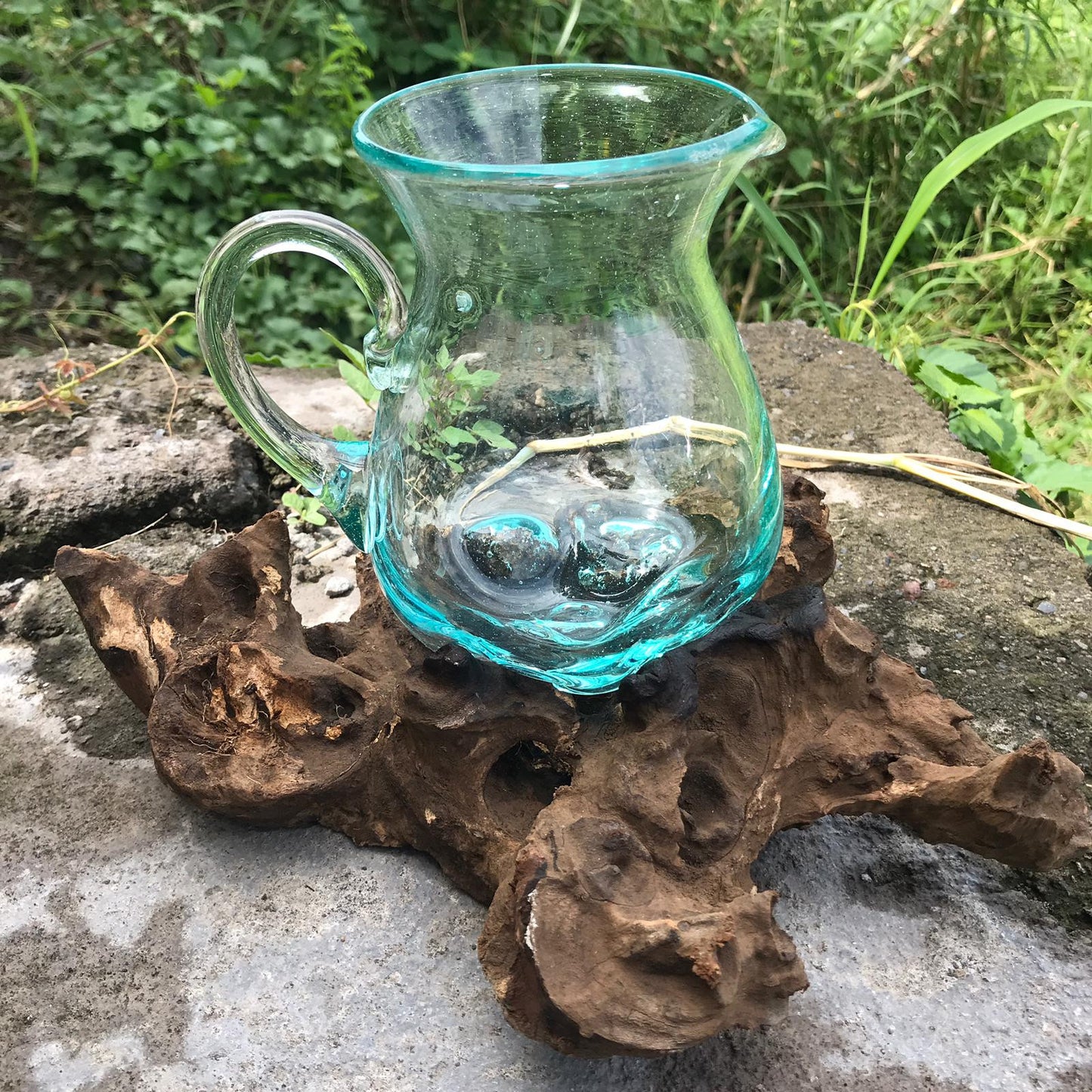 Molton Glass on Wood - Water Jug