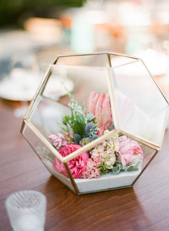 Glass Terrarium - Small Diamond