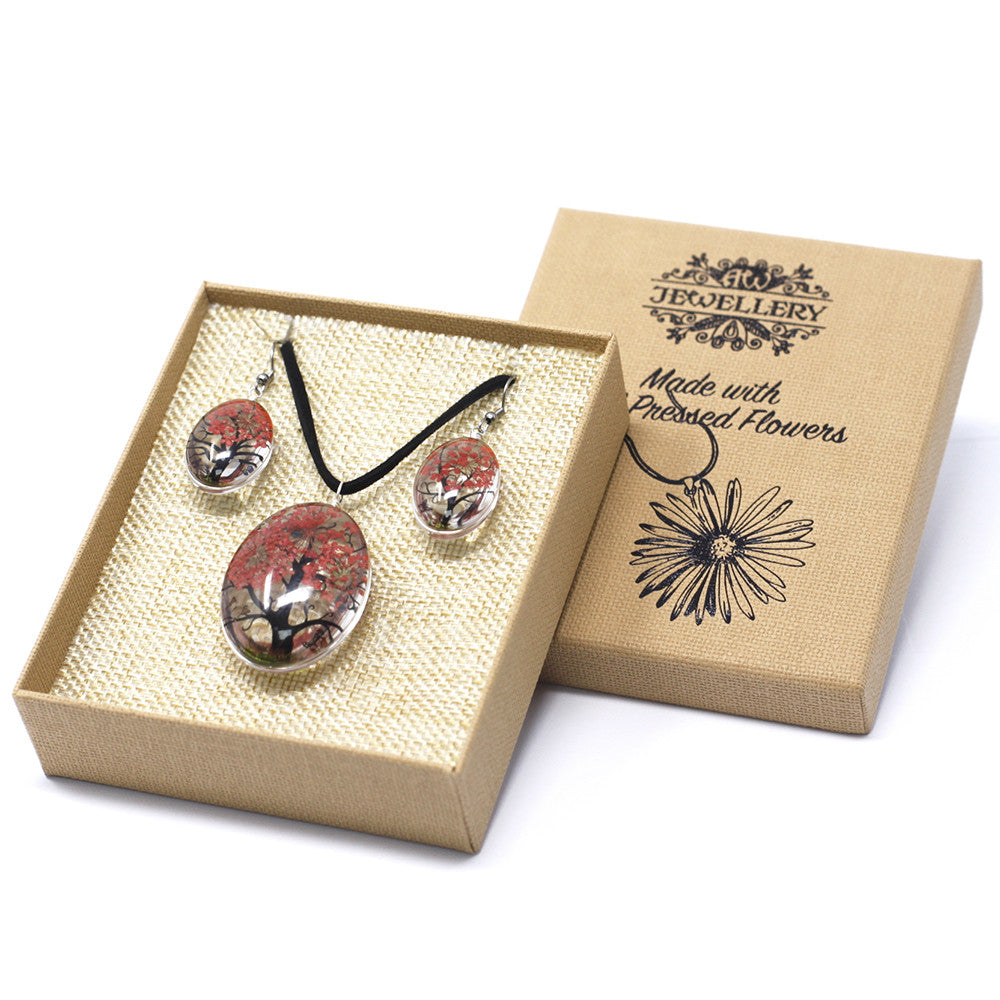 Pressed Flowers - Tree of Life set - Coral