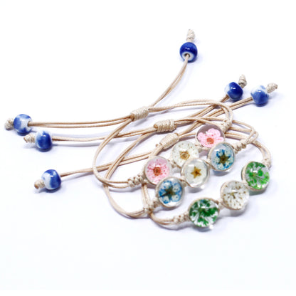 Pressed Flowers - Tri-Flower Bracelet
