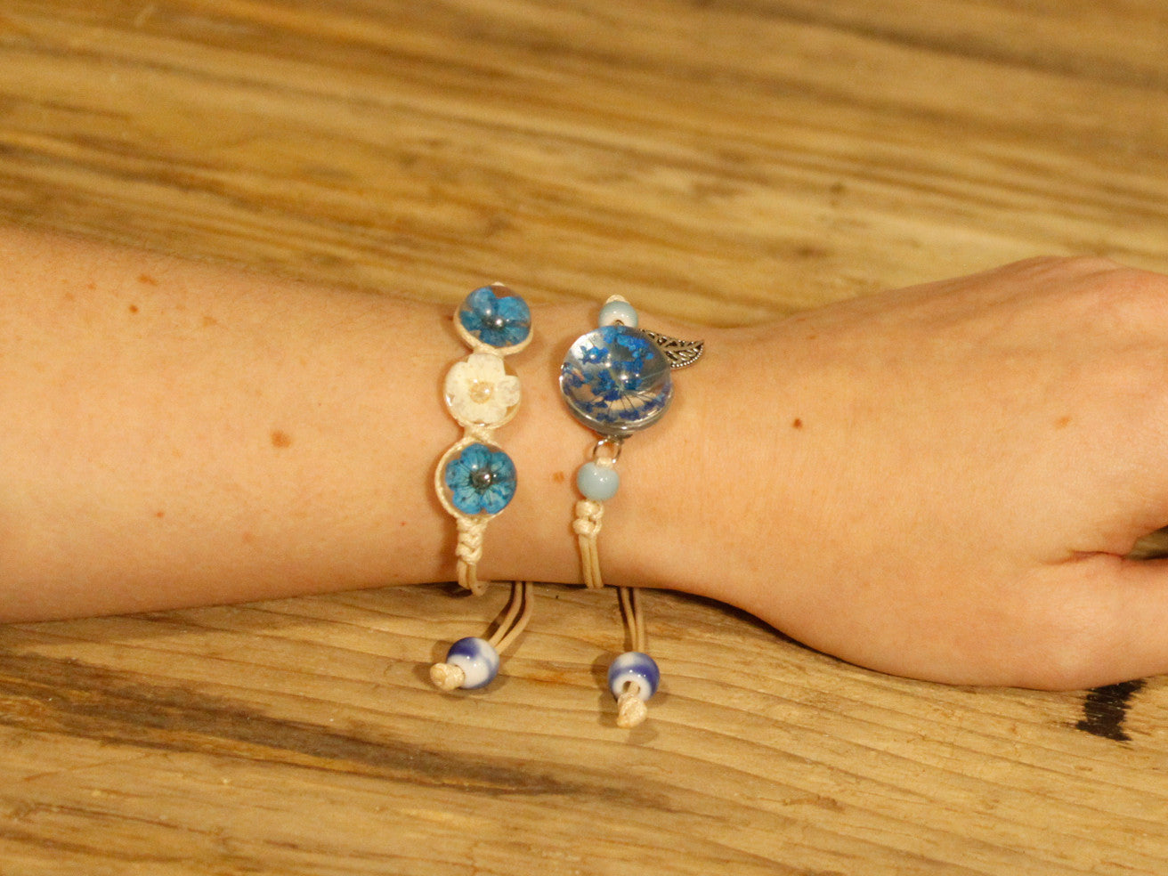 Pressed Flowers - Pretty Flower & Leaf Bracelet