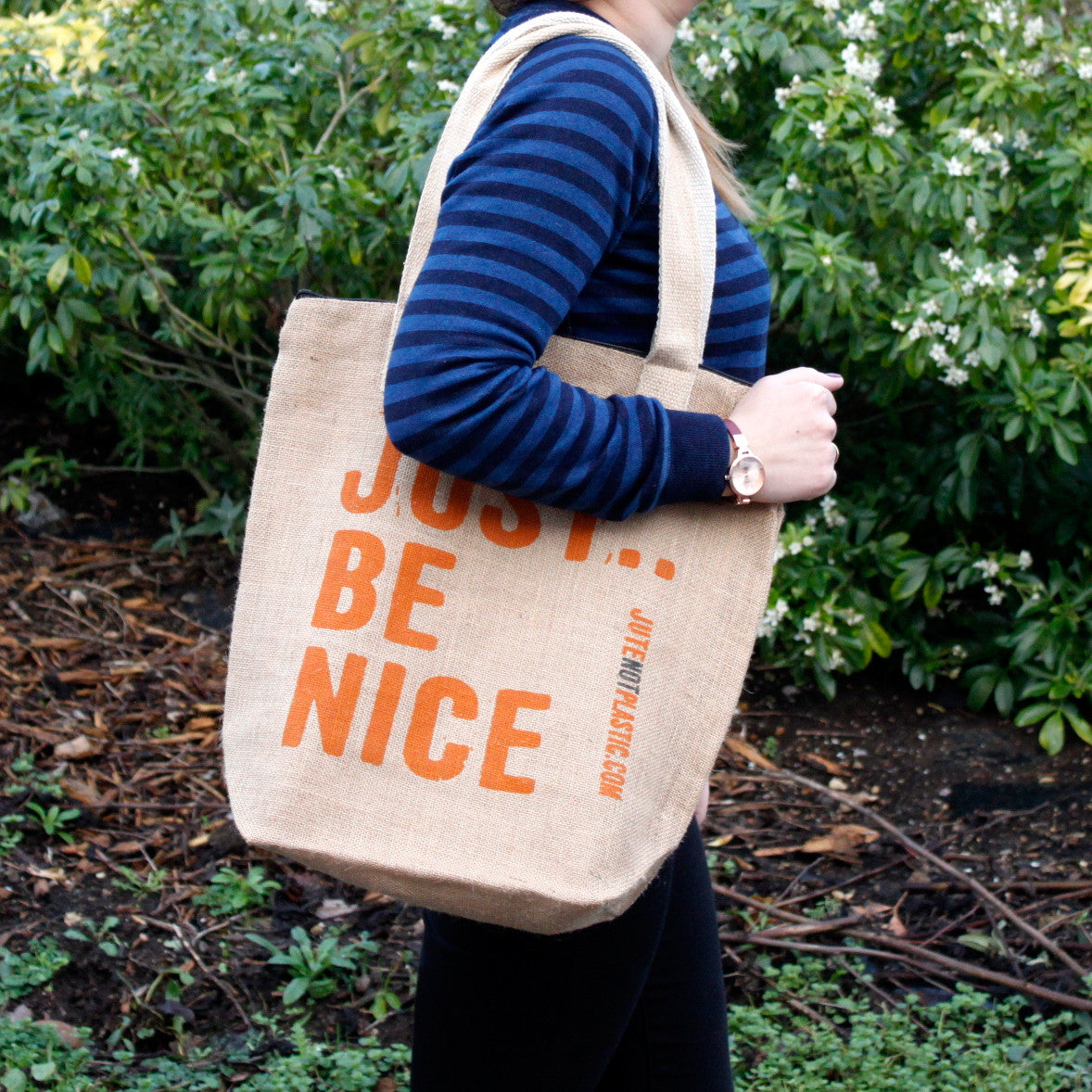 Just Be Nice Jute Bag