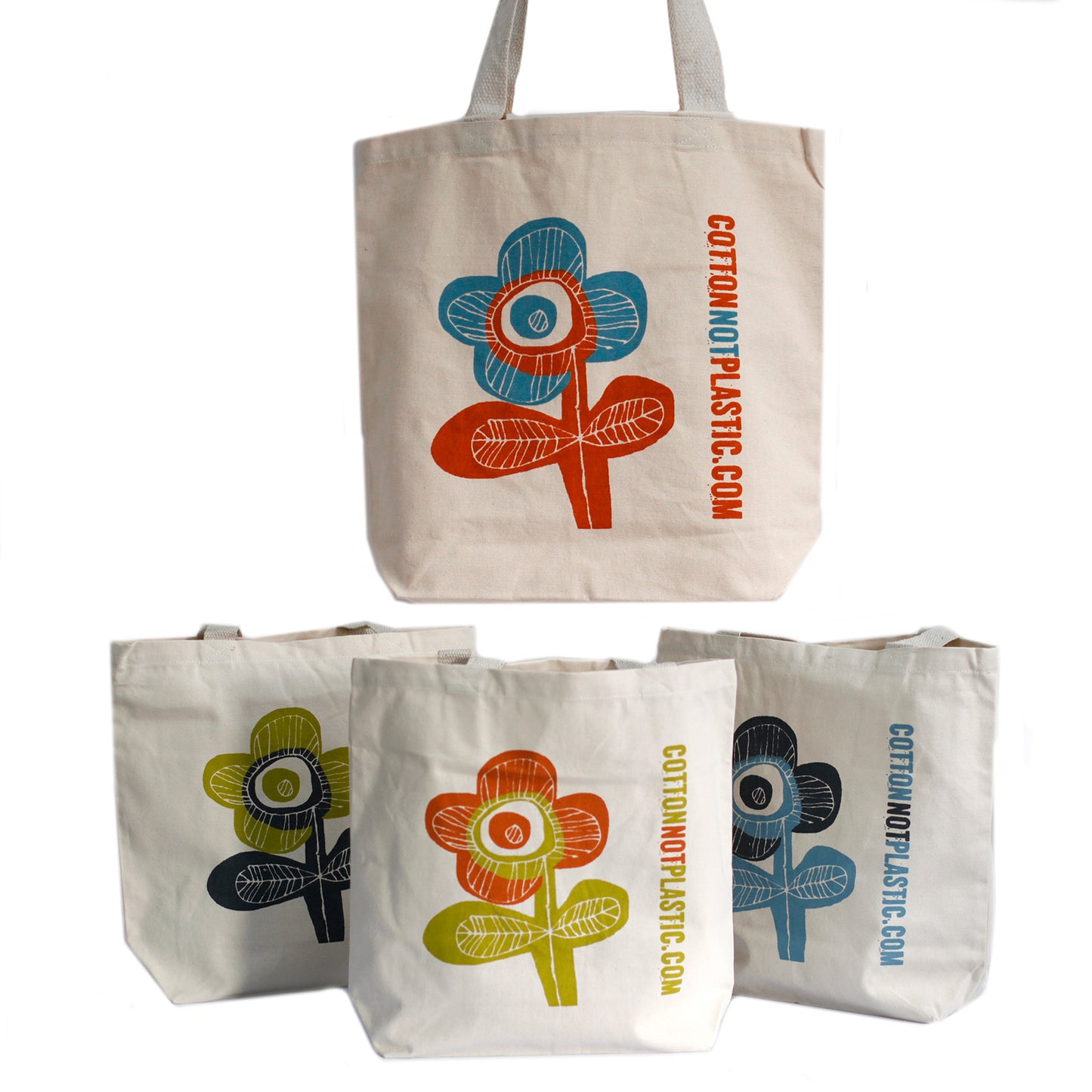 Bright Flower Tote Bag - (4 designs)