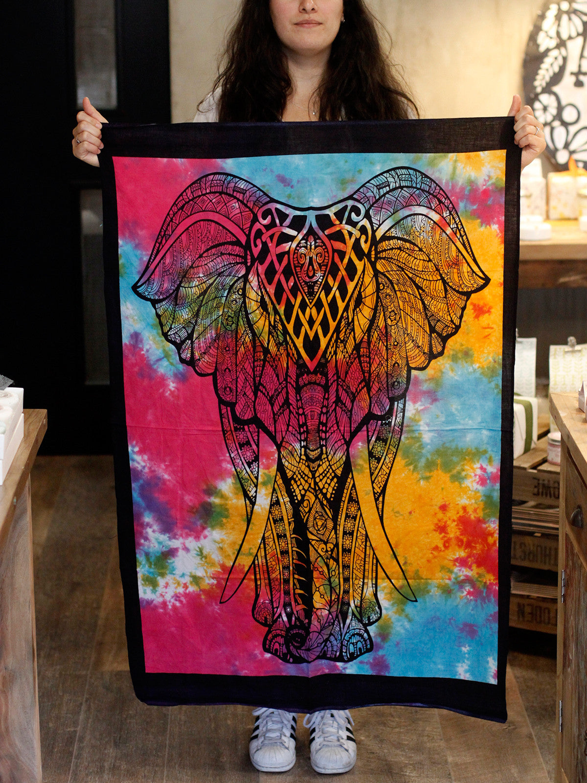 Cotton Wall Art - Elephant Tree