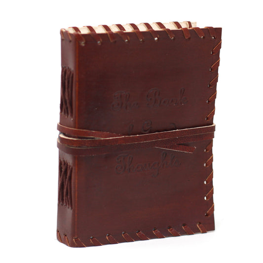 Leather Book of Thoughts with Wrap Notebook (200 Pages)