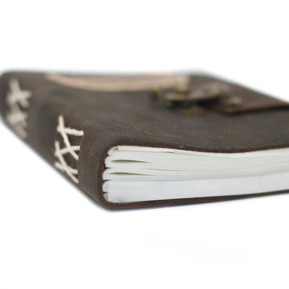 Leather Black Confessions with Lock Notebook (200 Pages)