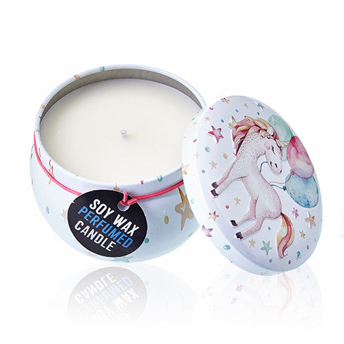 Art Tin Candle - Unicorns