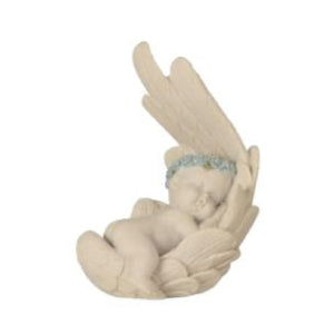 Sleeping Cherub in Wing Figurine
