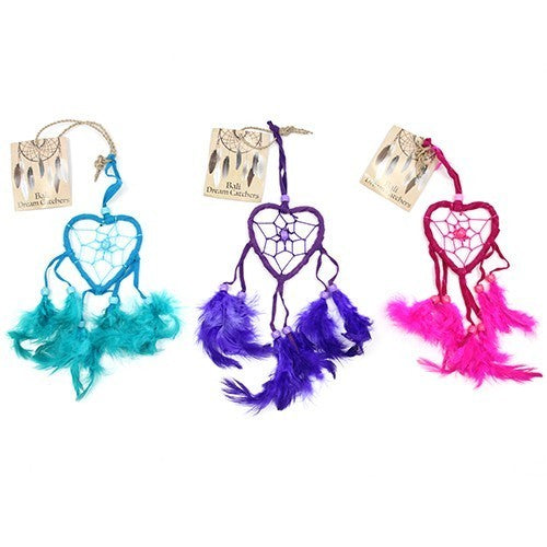 Bali Dreamcatcher - Small Heart - Available in Pink, Purple & Turqoise