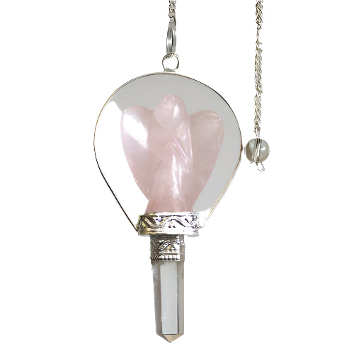 Angel Pendulum with Ring- Rose Quartz