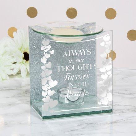 "Always in Our Hearts" Glass Oil Burner