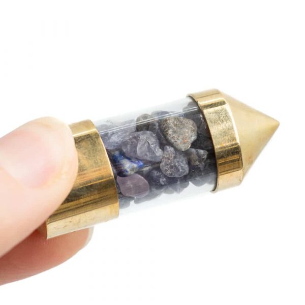 Amethyst Gemstone Capsule Pendulum (Gold)