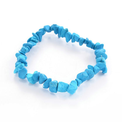 Blue Howlite Crystal Chip Bracelet