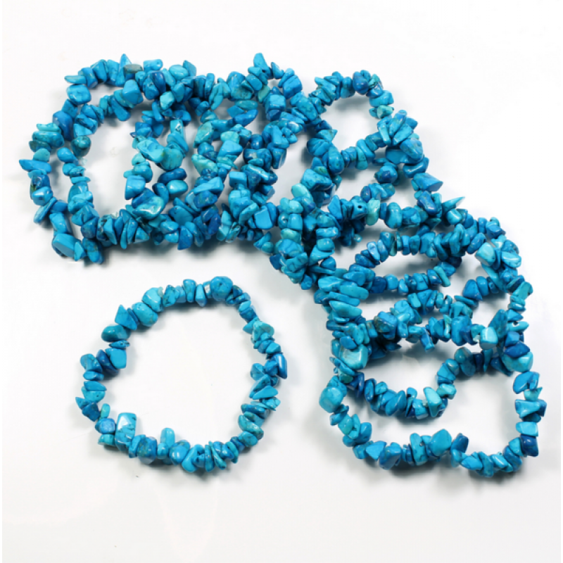 Blue Howlite Crystal Chip Bracelet