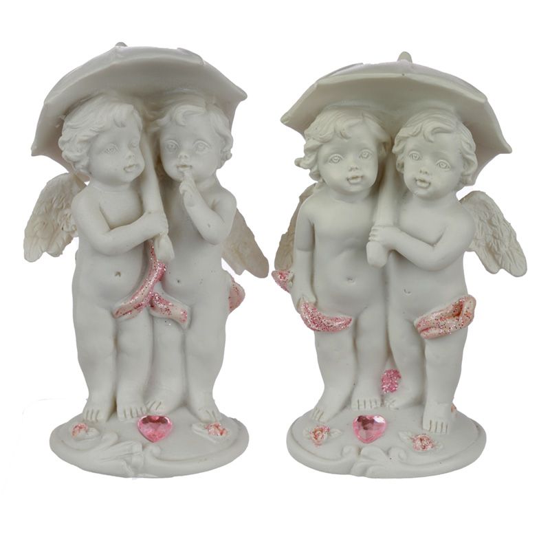 Walking in the Rain Cherub Figurine