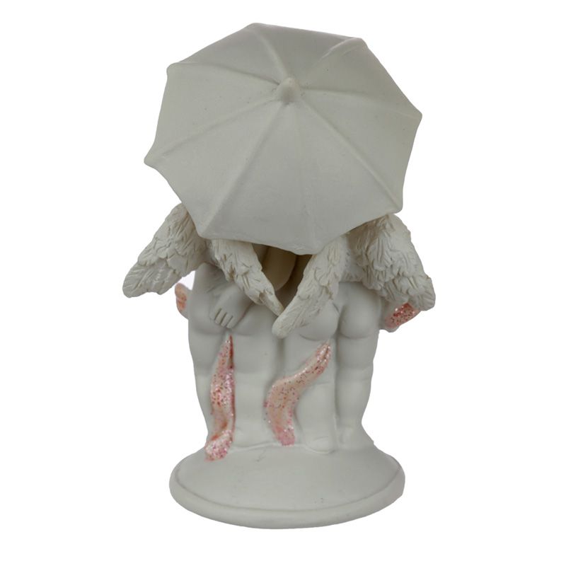 Walking in the Rain Cherub Figurine