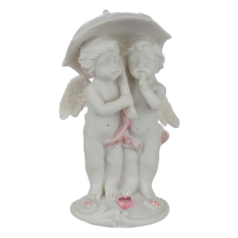 Walking in the Rain Cherub Figurine