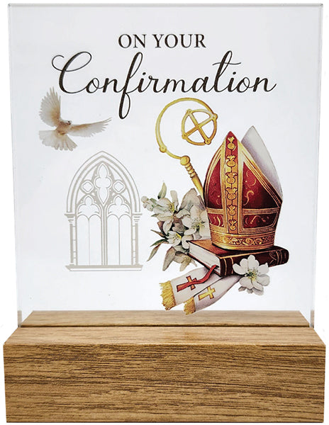 Glass Plaque - "On Your Confirmation"