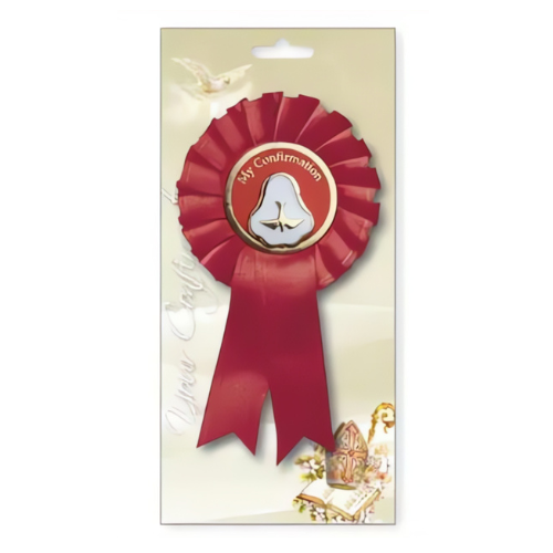 Confirmation Rosette with Pearl Dove Medal