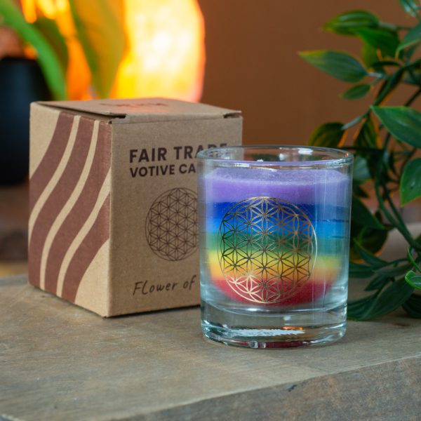 Flower of Life 7 Chakra Candle - FairTrade