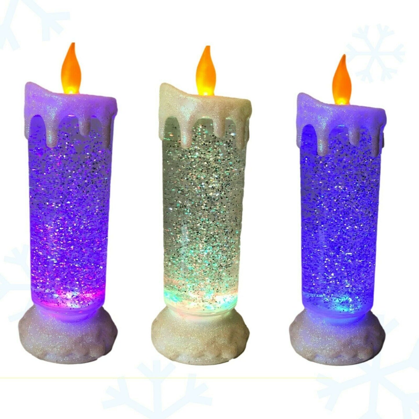 Christmas Glitter Candle - 3LED