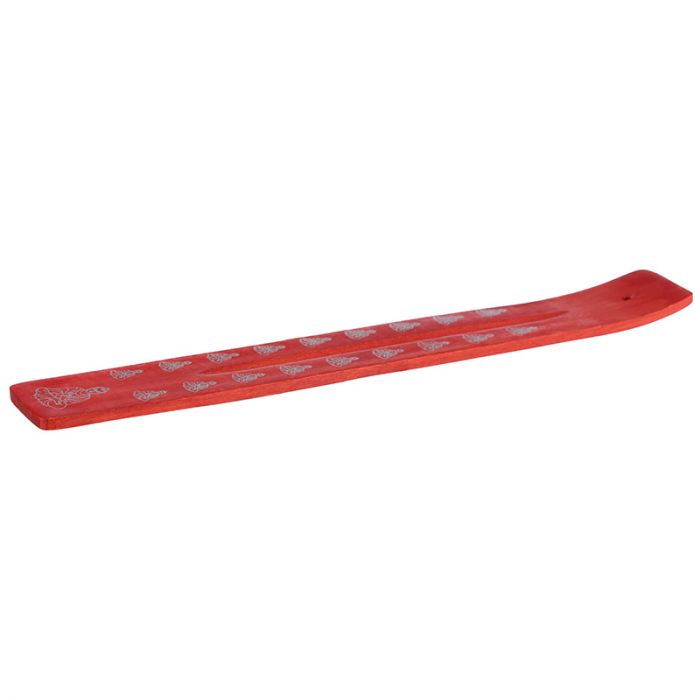 Wooden Incense Ash Catcher - Red