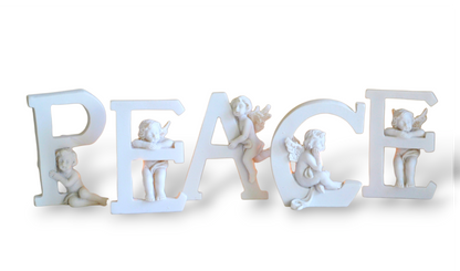 Peace Lettering with Cherubs