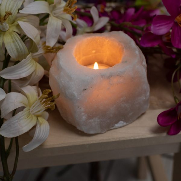 Himalayan Salt Tealight Holder - White