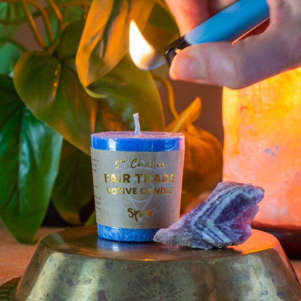 Throat Chakra Votive Candle- FairTrade