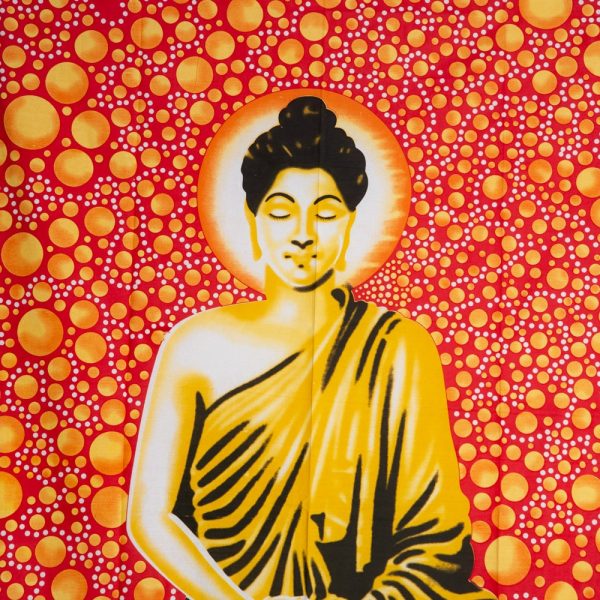 Red/Orange Buddah Cotton Tapestry (210 x 130 cm)