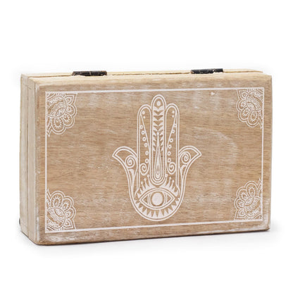 Big Rectangle Box 21.5x14x6.3cm - Hamsa Whitewash