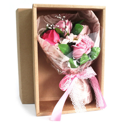 Boxed Hand Soap Flower Bouquet - Pink - Special