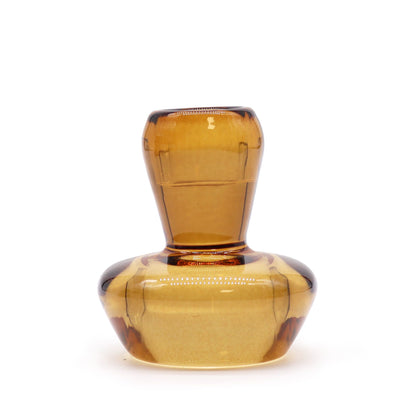 Set of 2 Mushroom Flip Dinner Candle / Tealight Holder - Antique Amber