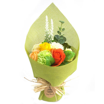 Standing Soap Flower Bouquet - Green Yellow - Special