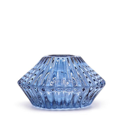 Set of 2  Flower Flip Dinner Candle / Tealight Holder - Royal Blue