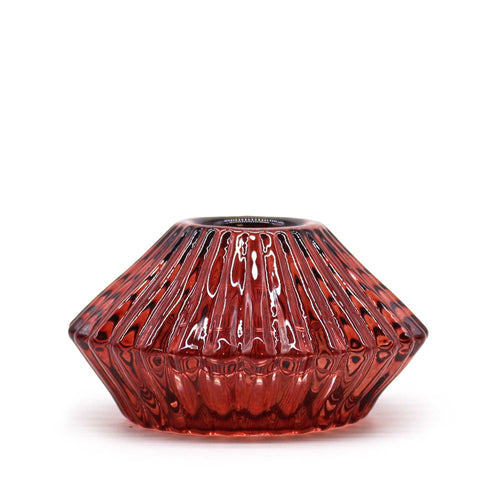 Set of 2  Flower Flip Dinner Candle / Tealight Holder -  Vampire Red