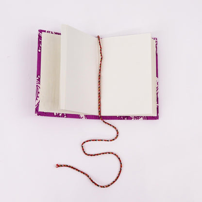 Floral Print Cotton Bound Notebooks 7x10cm - Pale Blue Floral