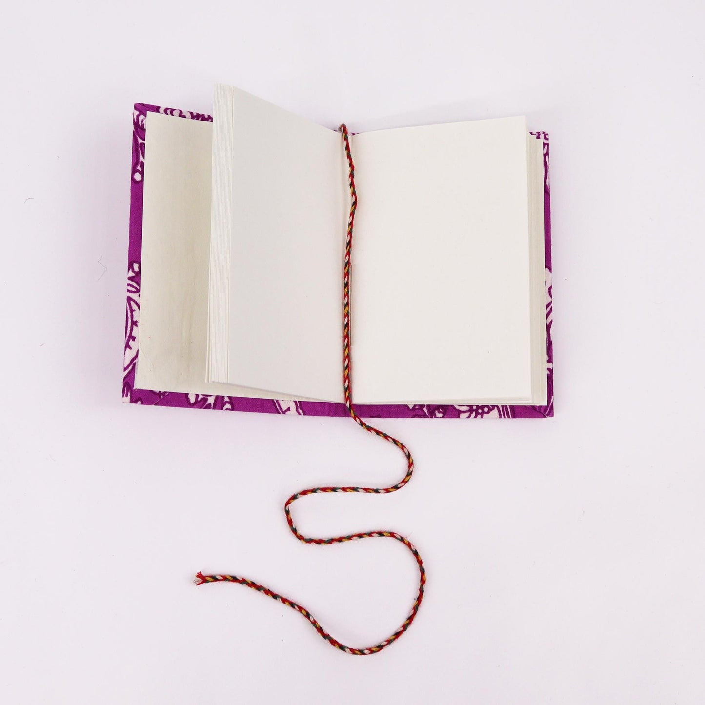 Floral Print Cotton Bound Notebooks 7x10cm - Antique Fuchsia