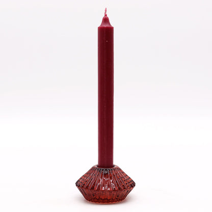 Set of 2  Flower Flip Dinner Candle / Tealight Holder -  Vampire Red