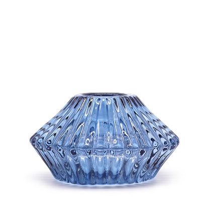 Set of 2  Flower Flip Dinner Candle / Tealight Holder - Royal Blue