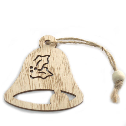 Christmas Wooden Craft Decoration - Bell (Pack of 2)