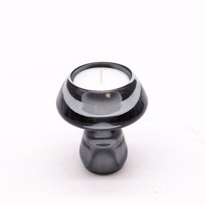 Set of 2 Mushroom Flip Dinner Candle / Tealight Holder - Midnight Grey