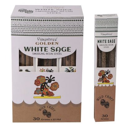 Golden White Sage Smudging Resin Incense Sticks