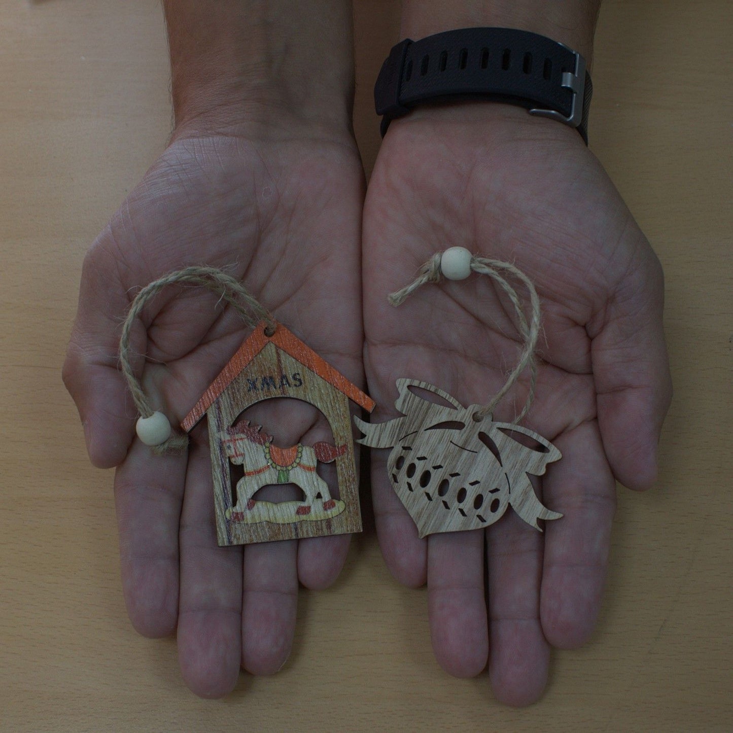 Christmas Wooden Craft Decoration - Snowman & Tree (Pack of 2)