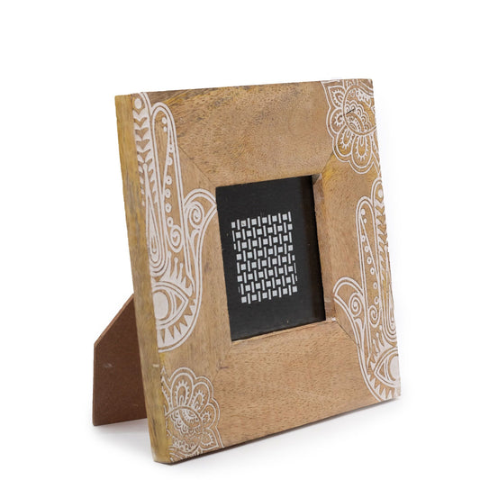 Small Mango Wood Picture Frame (6x4in / 10x15cm Photo) - Hansa - White