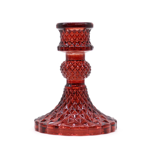 Set of 2 Vintage Dinner Candle Holder - Vampire Red
