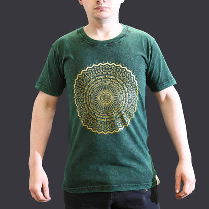 Small Stone Washed T-Shirt - Mandala - Green
